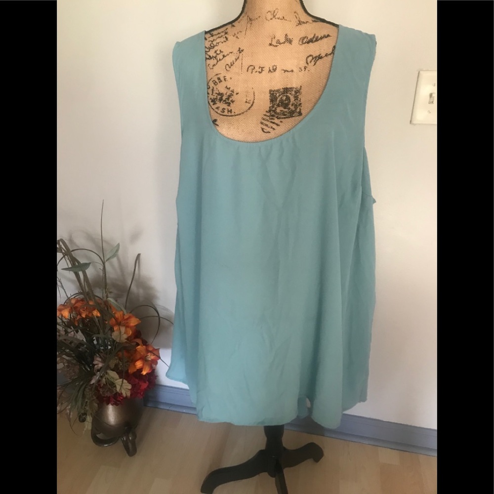 Torrid Teal Sleeveless Hi Lo Tank Size 5